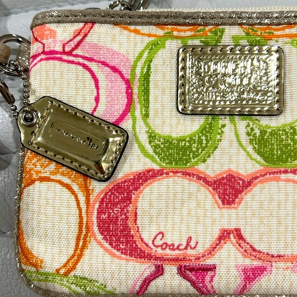 Coach multi color wristlet
